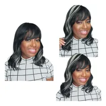 Comprar Peruca Lace Wig Ondulada Curta Com Franja Loira