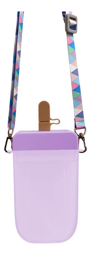 Squeeze Garrafa De Agua Infantil Com Alça 300ml Picole Lilas