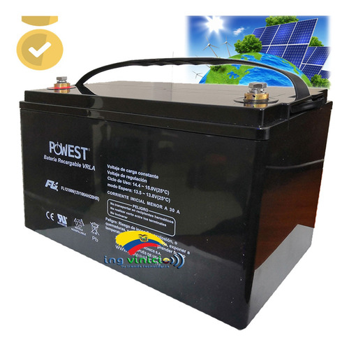 Bateria Sellada Powest 12v 100ah Ups Inversor Panel Solar
