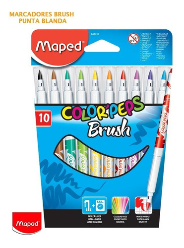 Marcadores Tipo Pincel Maped Color Peps Burst X 10 Colores