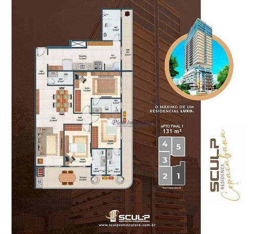 Imagem 29 de 30 de Apartamento Com 3 Dormitórios Sendo 3 Suítes, À Venda, 117 M² Por R$ 999.325 - Vila Guilhermina - Praia Grande/sp - Ap0864
