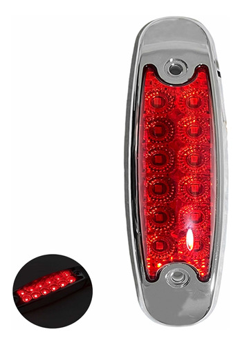 Plafón De 12 Leds Peterbilt 12/24v Color Rojo Fijo Y Estrobo