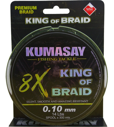 Multifilamento Nanobraid Kumasay. 0,06mm/10 Lb. 300 Mts. 