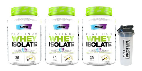 Premium Whey Isolate 2 Lb Star Nutrition Promo X 3 + Vaso