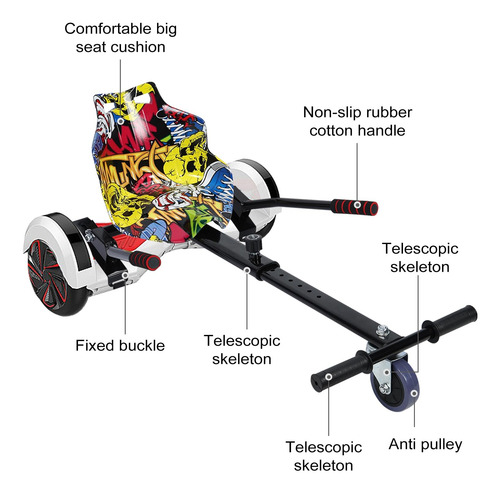 Accesorio De Asiento Para Hoverboard Capacidad 120 Kg Ajusta Camouflaje