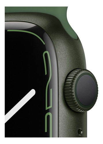 Imagen 3 de 9 de Apple Watch Series 7 (GPS, 45mm) - Caja de aluminio color verde - Correa deportiva verde trébol