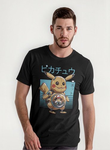 Playera Caballero Corte Recto Estampada Pokemon Pikachu