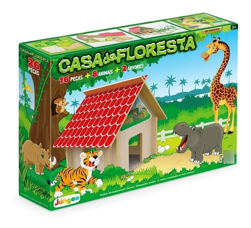 Casa Da Floresta Em Madeira Com Animais - Junges