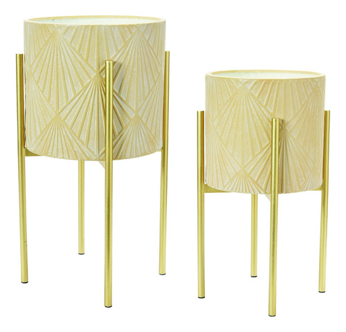 Modernos Maceteros Boho Estampados De Metal Soportes, C...