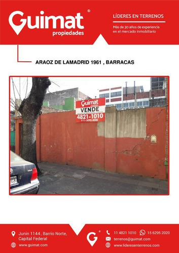 Terreno - Barracas - Lideres En Terrenos - Guimat Propiedades