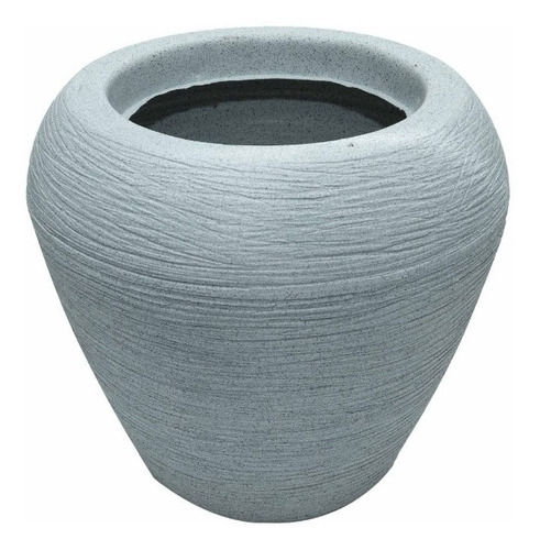 Vaso De Planta Pilão Plástico 38x34,5cm Cinza Begônia