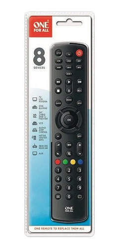 Imagen 2 de 2 de Control Remoto Universal 8 En 1 Tvs One For All Urc 1289