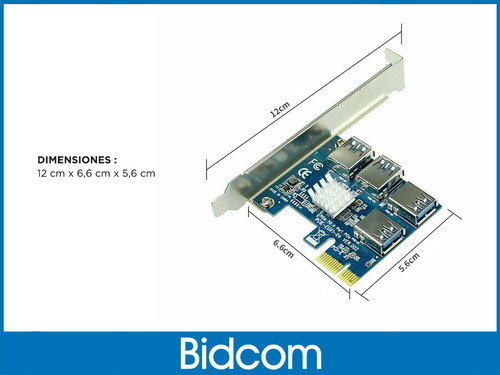 Adaptador Pcie 1x A 4 Usb Multiplicador Cripto Riser Mineria