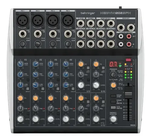Efeitos Behringer Xenyx 1202sfx de 12 canais e mixer USB | Frete