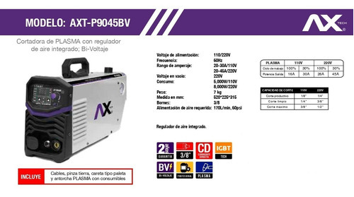 Cortadora Plasma P9040 Ax-tech + Compresor 2hp 40l Axt-com04