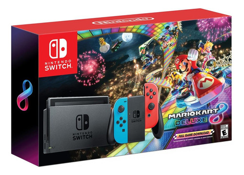 Nintendo Switch Neon + Mk8 (digital) Color Negro