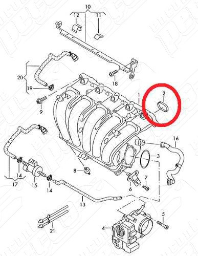 Junta De Admissão Jetta 2.5 20v 170cv 2007-2012 Original