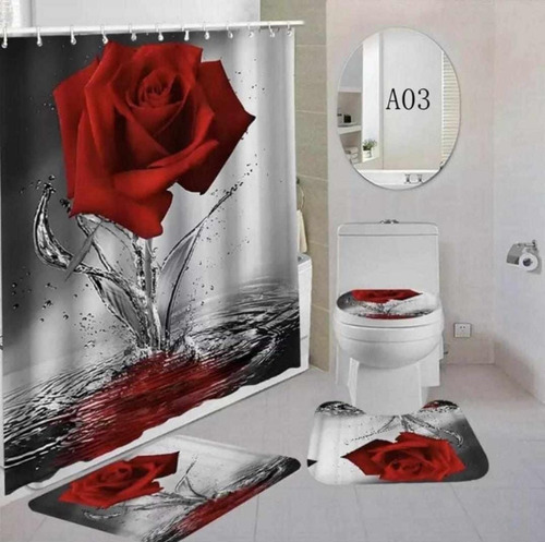 Set De Cortina De Baño Varios Diseños 