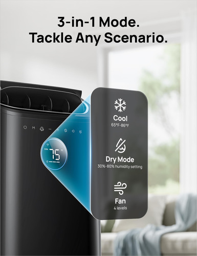 Aire Acondicionado Portátil 12000 Btu Silencioso Control Rem Color