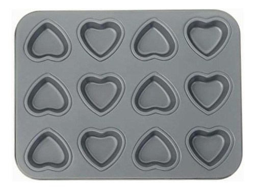 Fox Run 4493 Mini Molde Para Muffins De Corazón, 12 Tazas