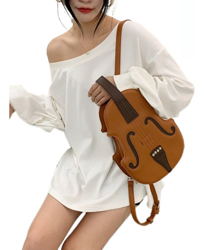 Bolso Crossbody De Mujer Mochila De Moda Con Forma De Violín