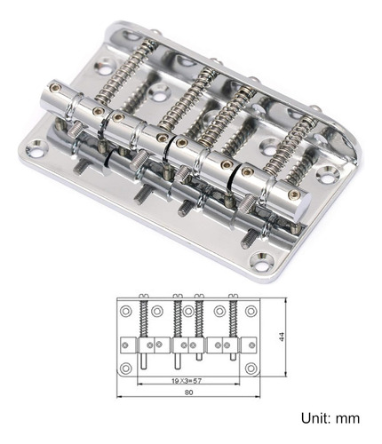 Bass Bridge Metallor De 4 Cuerdas, Cola Dura, Carga Super...