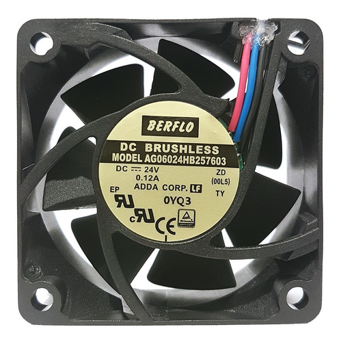 Imagem 1 de 6 de Cooler Micro Ventilador 60x60x25mm 24v Rolamento Duplo 60x60