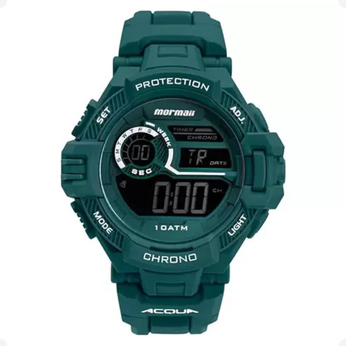 Relógio Mormaii Masculino Acqua Action Mo1134aa/8v Cor da correia Verde Cor do bisel Verde Cor do fundo Preto