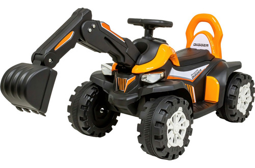 Excavadora Montable Eléctrica 6v Niño Naranja Musical Luz