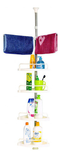 Estante Baño Mueble Esquinero Barral Organizador Toallero Color Blanco
