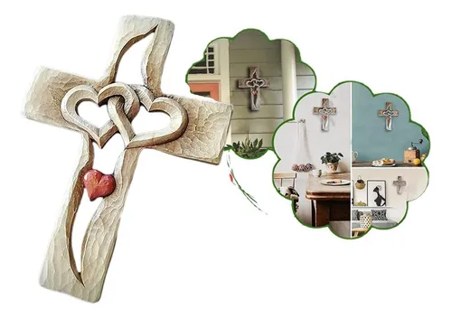 Family Cross Wall Decor Hanging Living Room Decor 2 Pcs