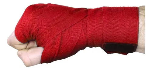 Par De Vendas De Boxeo Mma Artes Marciales Con Pulgar Color Rojo