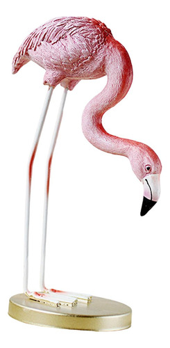 Elegante Escultura De Resina De Flamenco Para 13x13x21cm