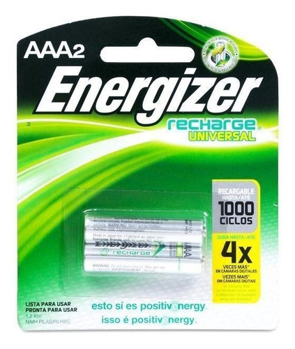 Pilas Energizer Aaa Recargables X2 Pilas 700mah