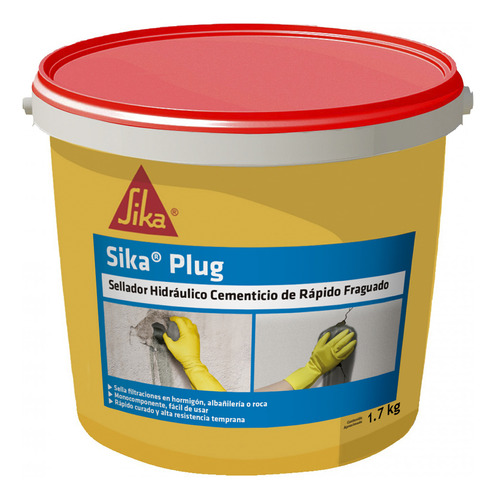 Sika Plug Sellador Hidráulico De Rápido Fraguado Tarro 1.7kg