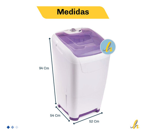 Imagen 2 de 10 de Lavarropas Semiautomático Columbia Lsc10000 10k Bajo Consumo