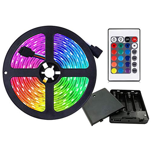 Tira De Luces Led Alimentadas Por Pilas, Rgb Flexible 5050