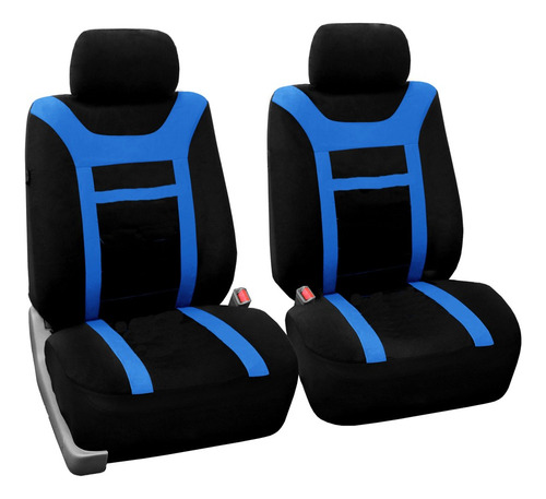 Funda Cubre Asientos Auto Universal Forro Asiento Azul 8 Pzs