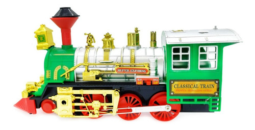 Tren Clásico, Locomotora C/ Luz Y Sonido, Grande 34cm, 12168