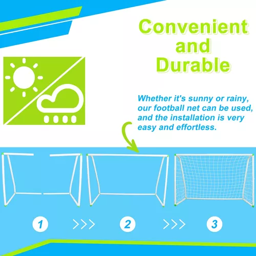 Porterías de fútbol de 6 x 4 pies para patio trasero, red de fútbol  portátil con redes de alta resistencia, estacas de suelo, cierre de ocho  formas