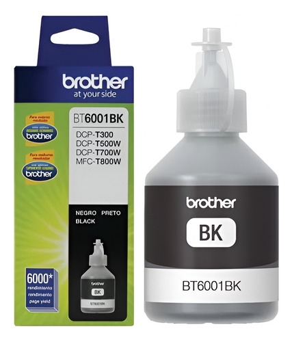 Botella De Tinta Brother Bt6001bk Negro T300 T500w