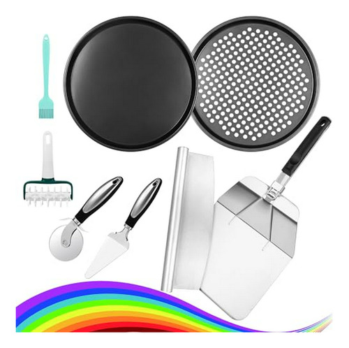 Kit Para Hacer Pizza (juego De 8 Piezas) Con Bandeja Para Pi