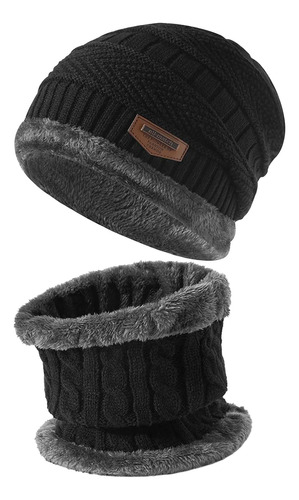 2 Piezas Para Hombre Gorro De Invierno Gorro Bufanda Juego D