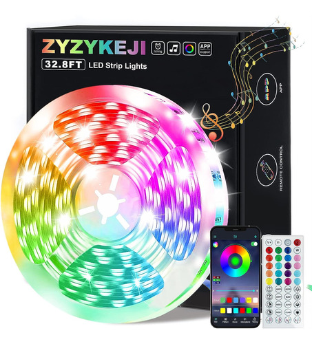 Luces Led De 32.8ft Dormitorio, Tira De Luces Rgb 5050 ...