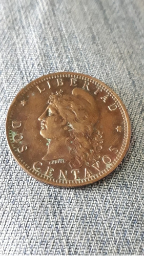 Argentina 2 Cent De 1890 Cobre Antiguo Vf