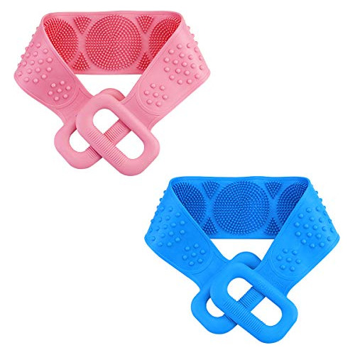 2 Pcs Baño De Silicona Cuerpo Atrás Limpieza Larga Co...