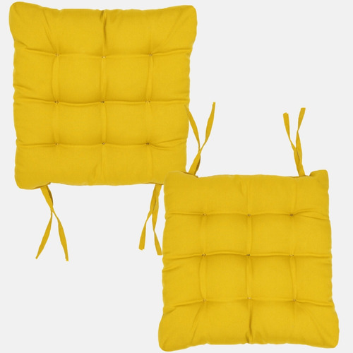 Almofadas Kit Cadeira Futon 2 Unidades Mostarda