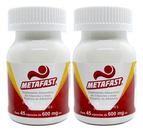 Metafast Proteína Albumina 45 Cápsulas 2 Frascos