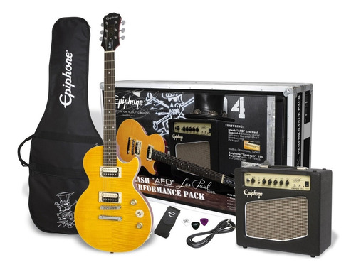 EpiPhone Slash Les Paul Special II Pack Guitarra Eléctrica Amplificador Color Ámbar Orientación de la mano Diestro