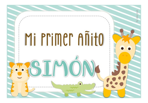 Mini Kit Imprimible Animalitos De La Selva #3 Primer Añito